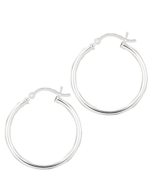 Tresorra White Sterling Hoop Earrings
