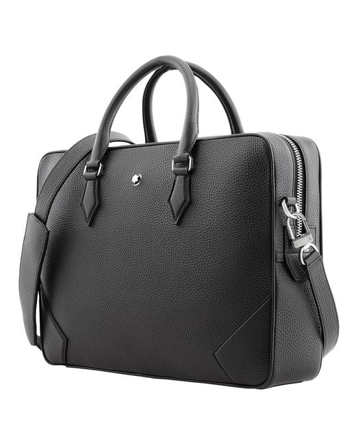 Montblanc Black Grain Leather Document Case for men
