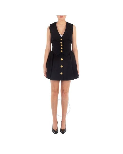 Balmain Black Virgin Wool Waistcoat, Brand Size 36 (Us