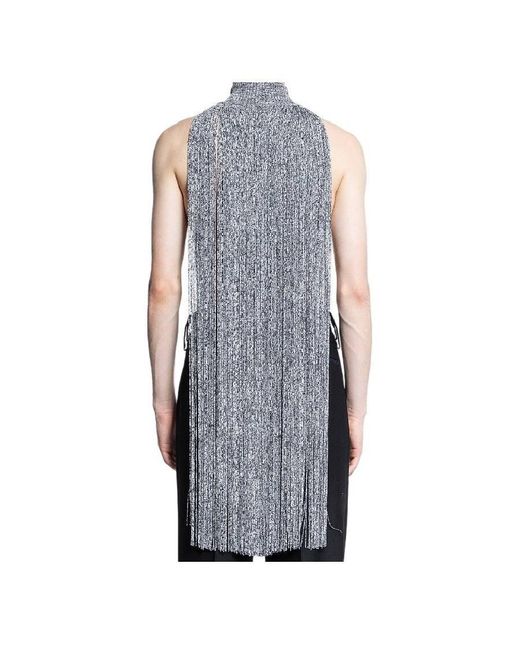 Burberry Blue Mouline Fringed Cape