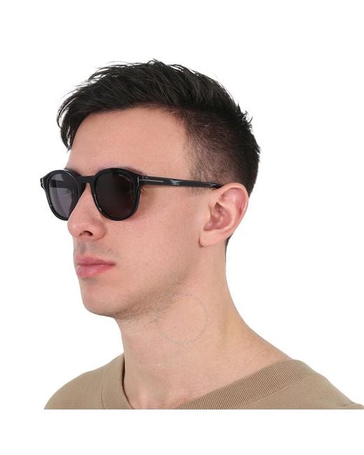 Tom Ford Gray Jameson Smoke Oval Sunglasses Ft0752-n 01a 50 for men