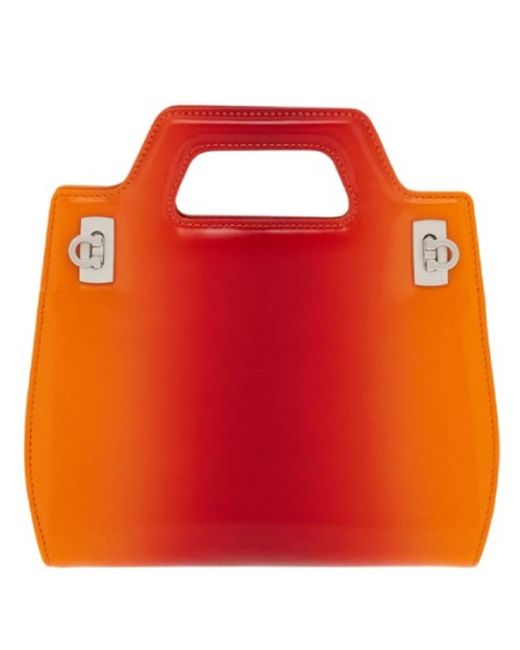 Ferragamo Red Mini Wanda Top Handle Leather Hand Bag