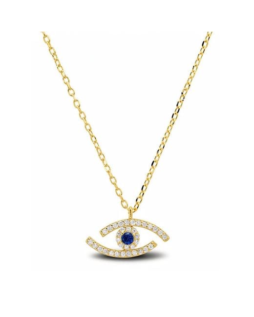 Kylie Harper Metallic 14K Over Abstract Cz Evil Eye Pendant
