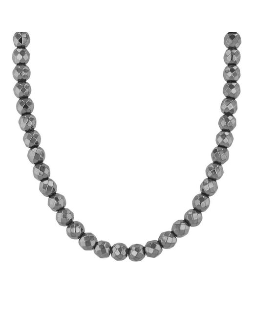 Robert Alton Metallic Stainless Steel 4Mm Hematite Faceted 20" Bead Chain for men