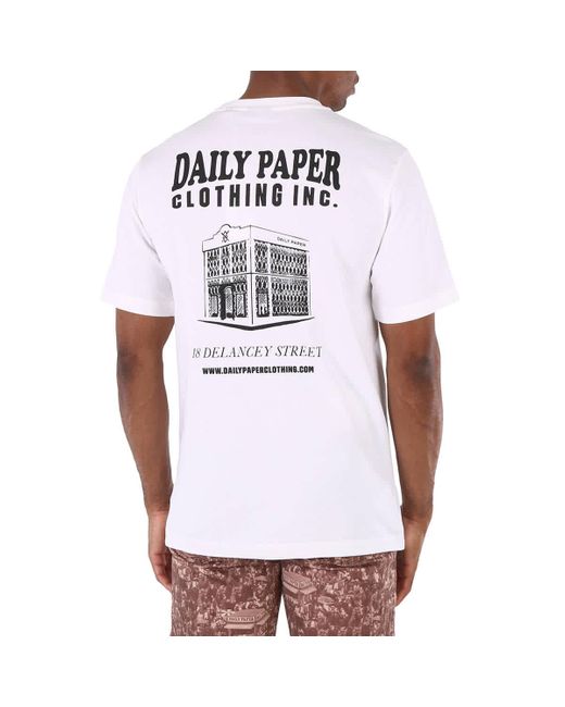 Daily Paper White Nedeem Short Sleeve Cotton T-shirt