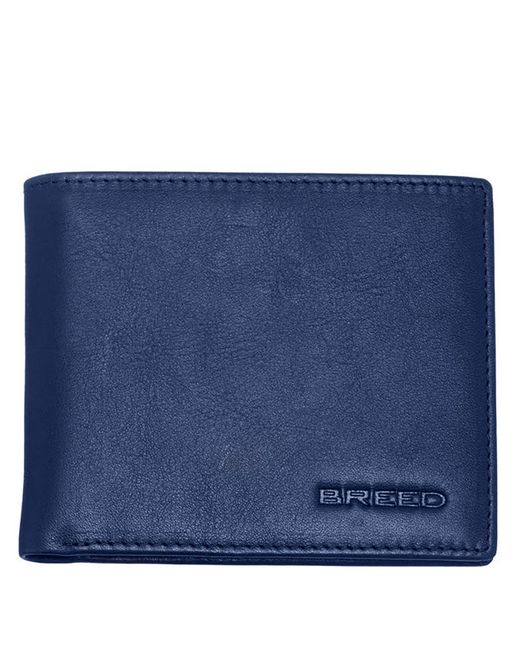 Breed Blue Locke Genuine Leather Bi-Fold Wallet for men