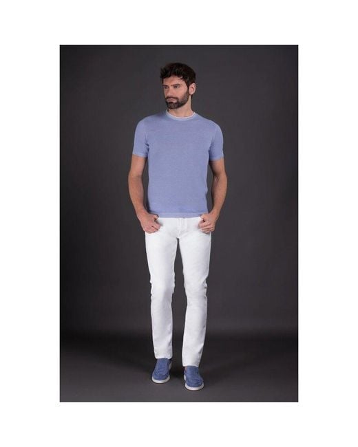 Moorer Blue Light Short Sleeve Sweater for men
