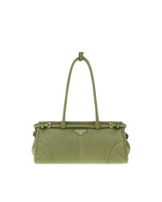 Prada Green Nabuk Bonnie Shoulder Bag Agave N Borse A Mano