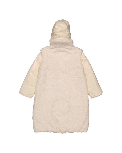 Moncler Girls Natural Coiselet Fleece Coat