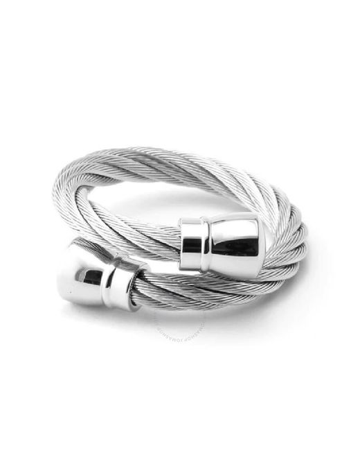 Charriol Metallic Boure Tainle Teel Cable Ring