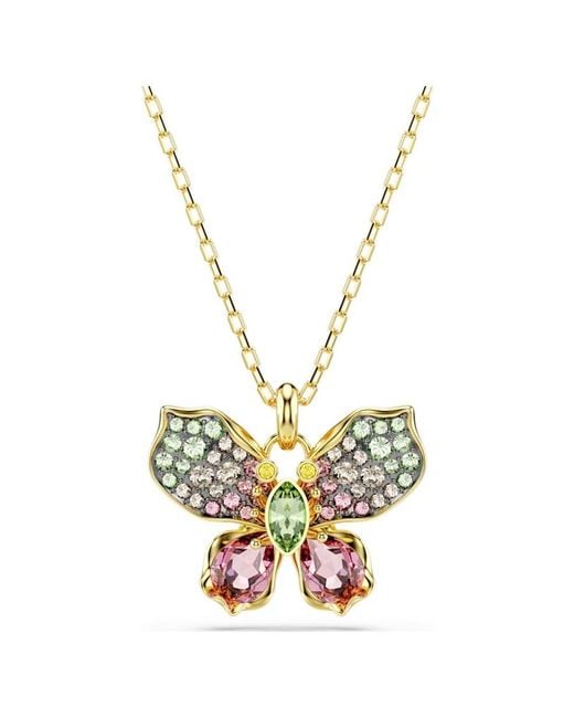 Swarovski Metallic Idyllia Crystal Flower Pendant Necklace