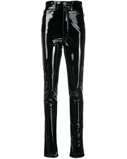 Maison Margiela Black Vinyl Trousers | Lyst