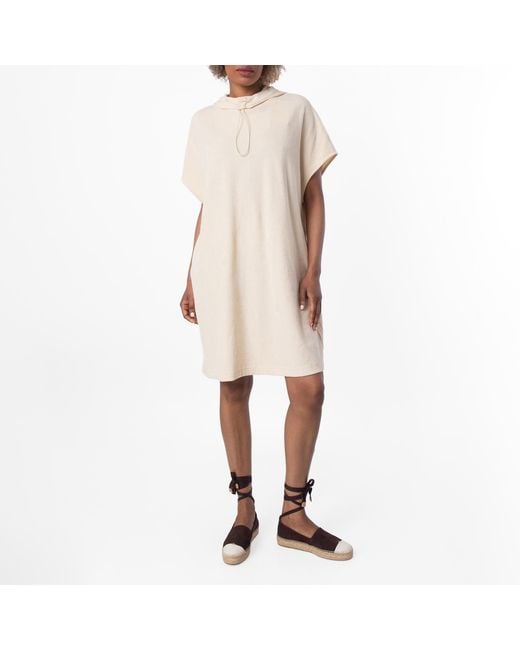 Burberry Natural Towelling Hooded Cotton Dress, Size S M