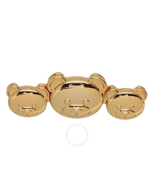 Moschino Natural Gold Teddy Bear Pin Brooch