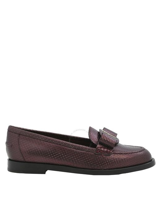 Ferragamo Salvatore Vivaldo Viva Leather Loafers, Size 6.5