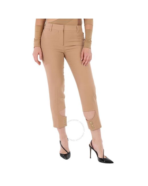 Burberry Natural Dark Biscuit Cut-out Detail Tailo Trousers