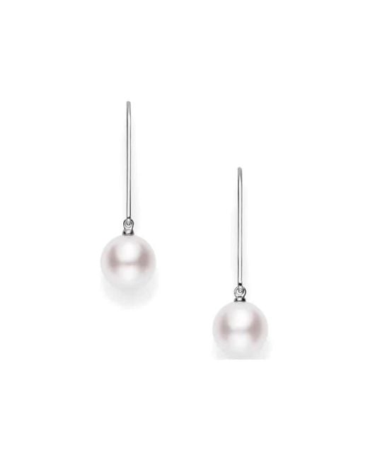 Mikimoto White Pearl 18K Classic Earrings for men