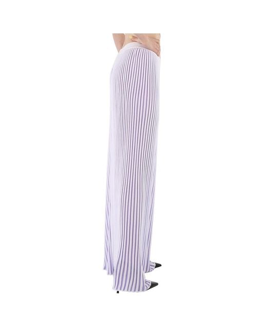 MM6 by Maison Margiela Purple Pleated Wide Leg Pants