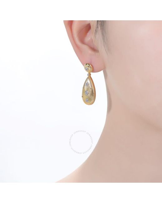Rachel Glauber Metallic Rhodium And 14k Gold Plated Cubic Zirconia Drop Earrings