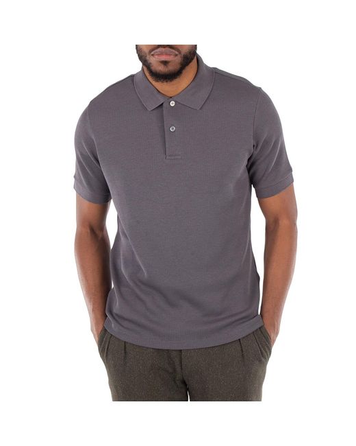 Dunhill Gray Short Sleeve Cotton Blend Polo Shirt for men