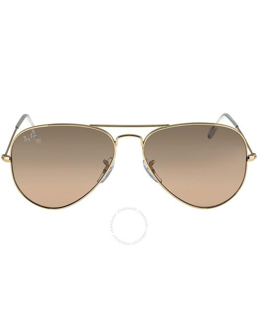 Ray-Ban Brown Aviator Gradient Silver/pink Mirror Sunglasses Rb3025 001/3e 58