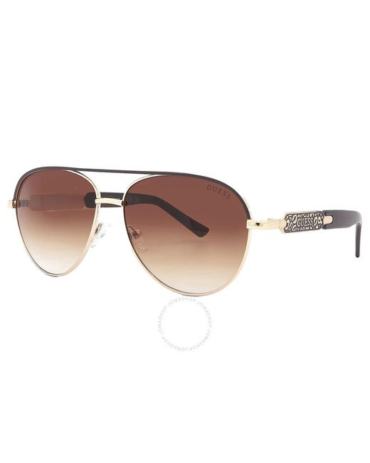 Guess Factory Brown Gradient Pilot Sunglasses Gf0287 32f 57