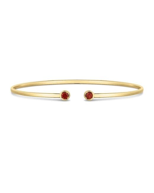Tresorra Metallic 14K Garnet Open Cuff Bangle Bracelet