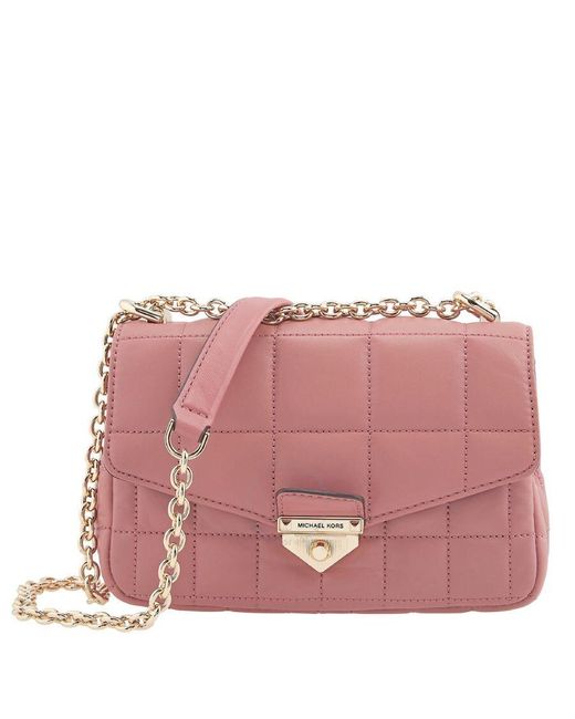 Michael Kors Pink Soho Large Quilted Leather Shoulder Bag