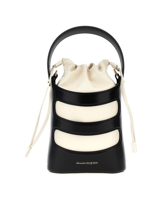 Alexander McQueen Black The Rise Mini Bucket Bag