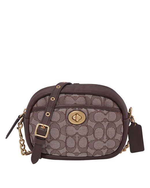 COACH Signature Jacquard Small Camera Bag in Brown Lyst