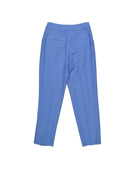 Burberry Blue Mohair Wool Pleated Pants