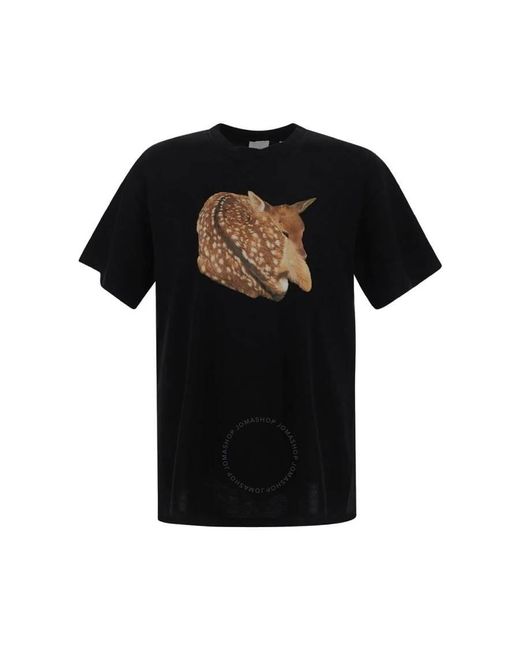 Burberry Black Fawn Printed Crewneck T-Shirt for men