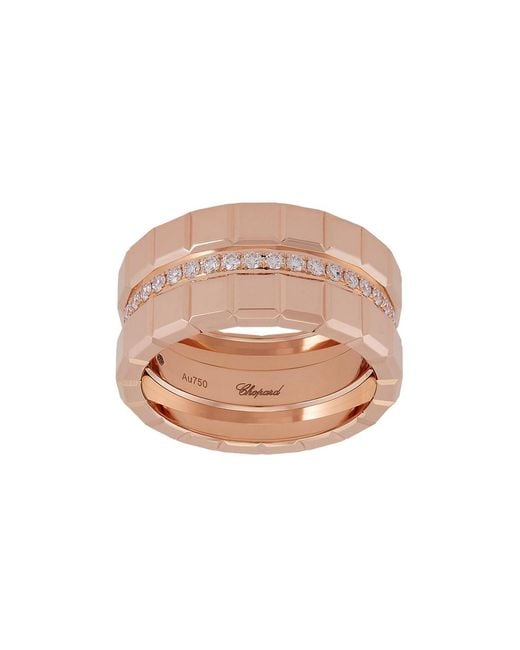 Chopard Pink Ice Cube 18K Rose Diamond Ring