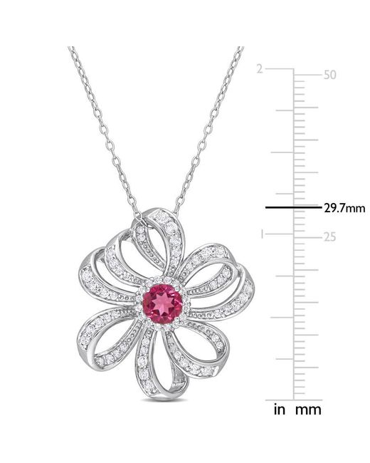 Amour Metallic 2 3/4 Ct Tgw Topaz And Topaz Flower Pendant With Chain
