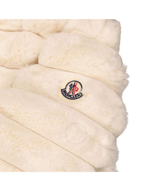 Moncler Girls Natural Latife Faux-fur Quilted Jacket