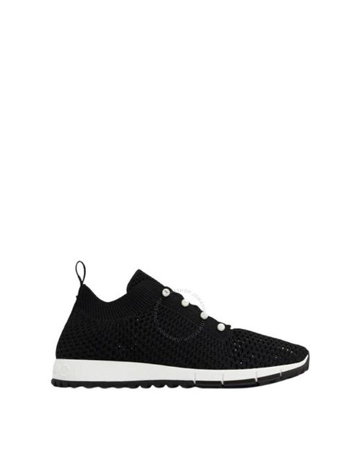 Jimmy Choo Black Veles Crochet Knit Sneakers, Brand Size 37.5 Us