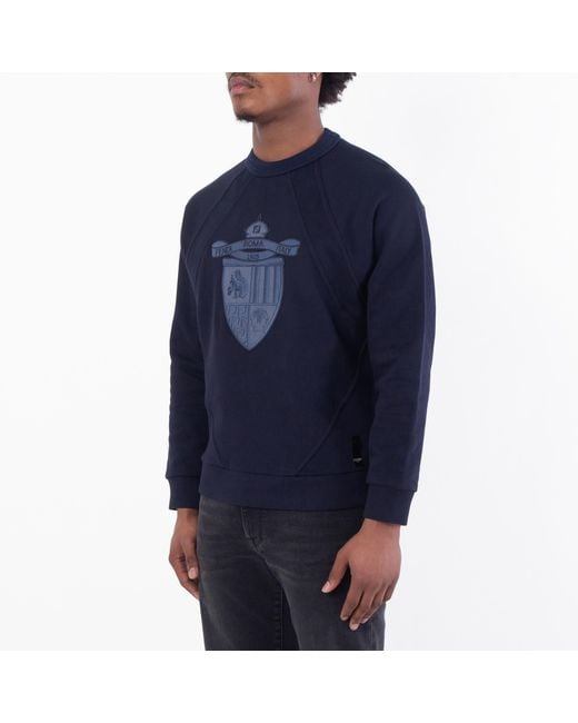 Fendi Blue Crest Print Sweatshrt for men