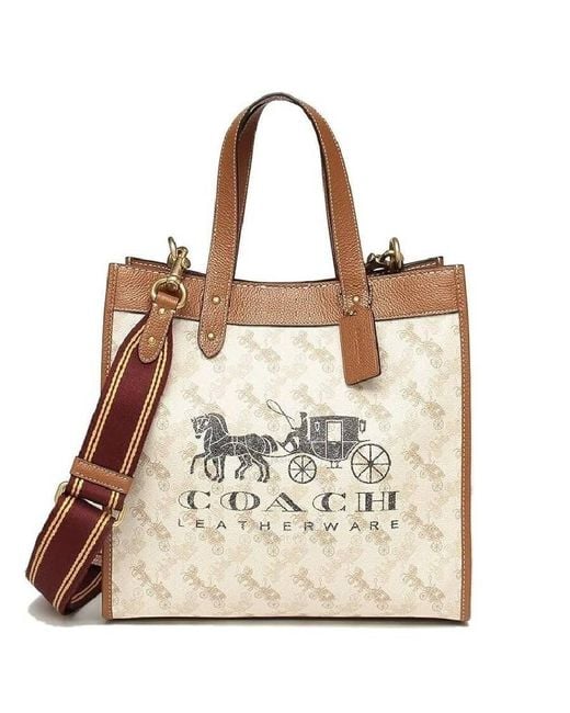 COACH Natural Field Horse And Carriage Print Tote Bag