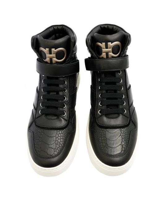 Ferragamo Black Noe Exoti High-top Sneakers for men