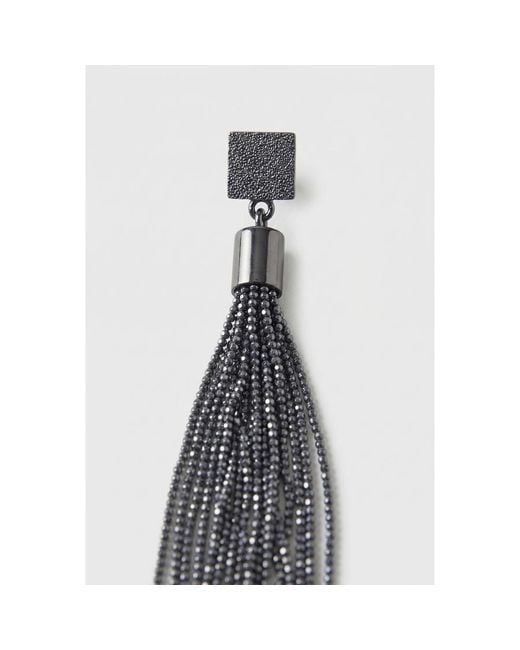 Brunello Cucinelli Multicolor Rhodium Tassel Earrings