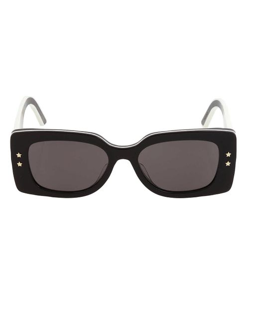 Dior Black Dark Grey Rectangular Sunglasses Pacific S1u 01a 53
