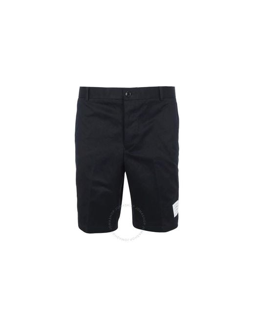 Thom Browne Black Cotton Twill Chino Shorts, Brand Size 1 for men