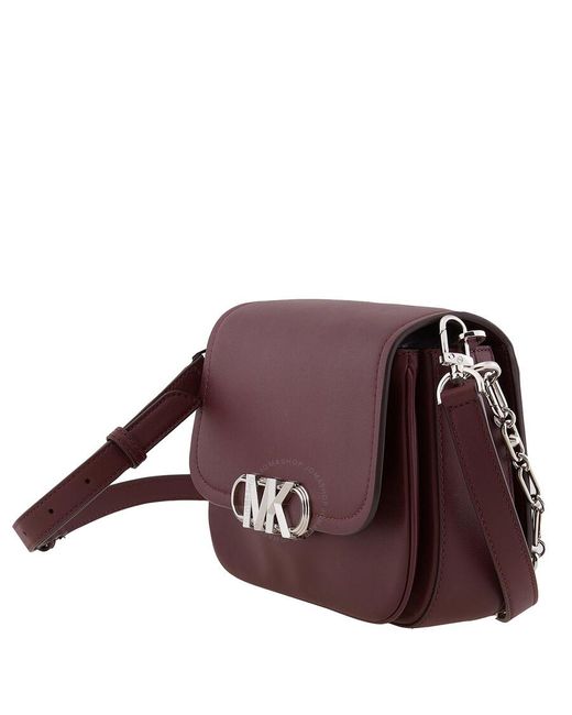 Michael Kors Purple Leather Medium Parker Messenger Bag