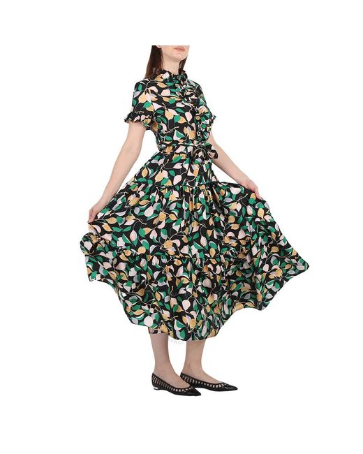 LaDoubleJ Green Orchard Silk Twill Long And Sassy Dress