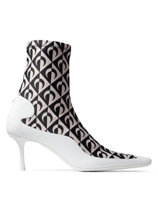 Jimmy Choo Black X Marine Serre Printed Ankle Boots, Brand Size 34 Us
