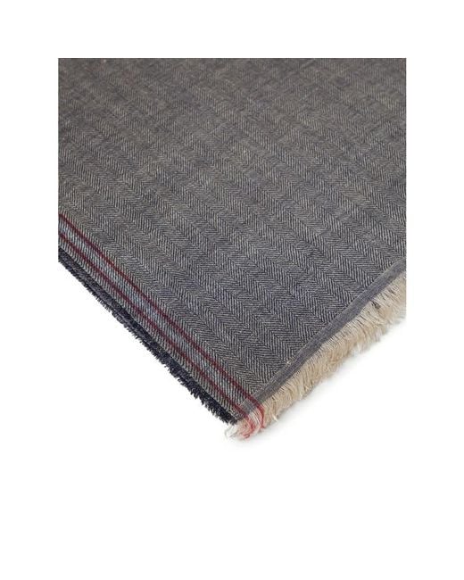 Brunello Cucinelli Gray Linen Silk Scarf, One Size for men