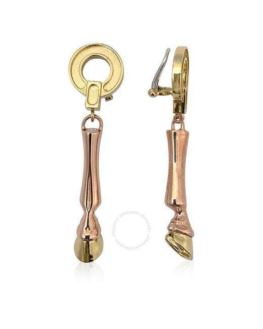 Burberry Metallic Hoof Drop Earrings