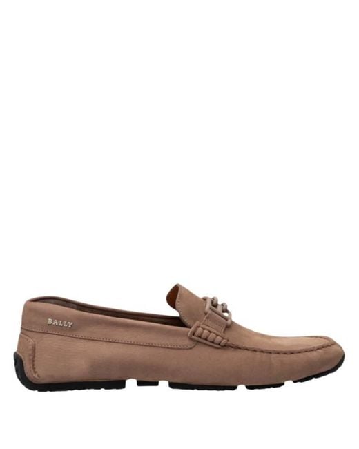 Bally Brown Parsal Nubuck Leather Loafers, Brand Size 12 Us for men