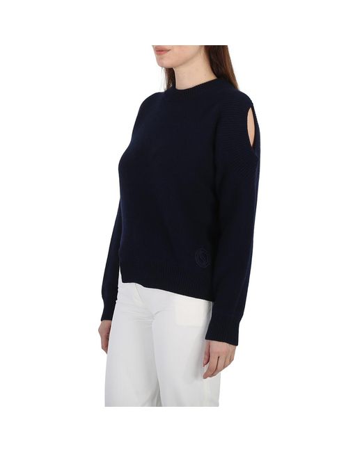 Stella McCartney Black Regenerated Asymmetric Cold-Shoulder Jumper, Brand Size 38 (Us