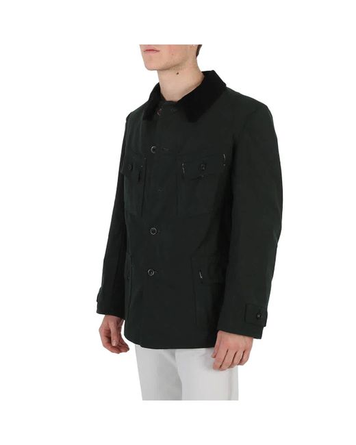 Maison Margiela Black Waxed Cotton Sports Jacket for men
